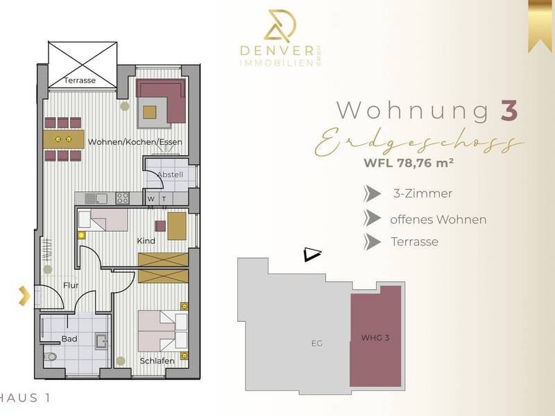 Immobilie in Dinklage - Reserviert: Komfort trifft auf Stil: exklusiver Neubau in Dinklage - 3 Zimmer im EG / KfW40 + QNG - Bild 0