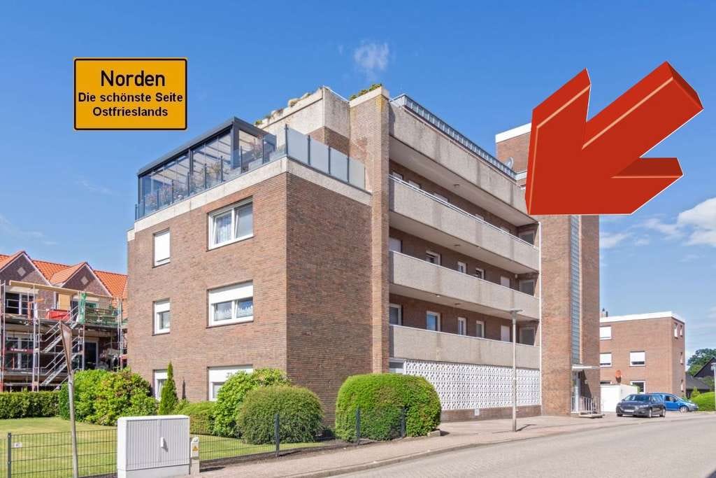 Immobilie in Norden - Zentral gelegene Zwei-Zimmer-Wohnung mit Fahrstuhl und Balkon in Norden! - Bild 0