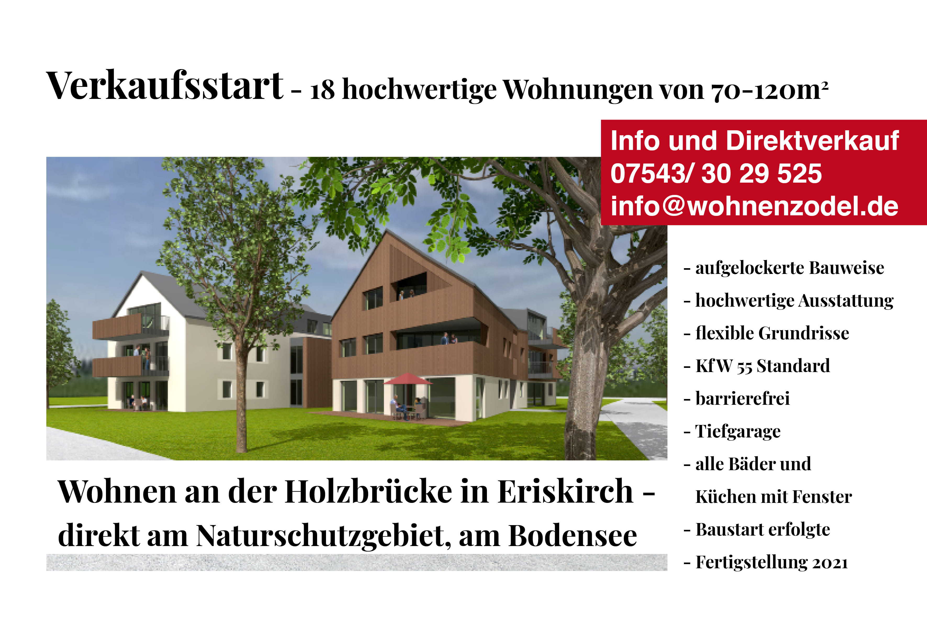 Immobilie in Eriskirch - Exklusive, neuwertige 2-Zimmer-Wohnung mit Balkon am Bodensee - Bild 1