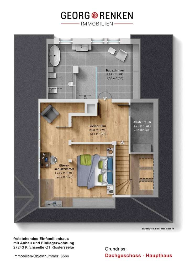 Immobilie in Kirchseelte - Kirchseelte-Klosterseelte | Großzügiges Fachwerkanwesen mit Einliegerwohnung, Pool und Weidefläche - Bild 1