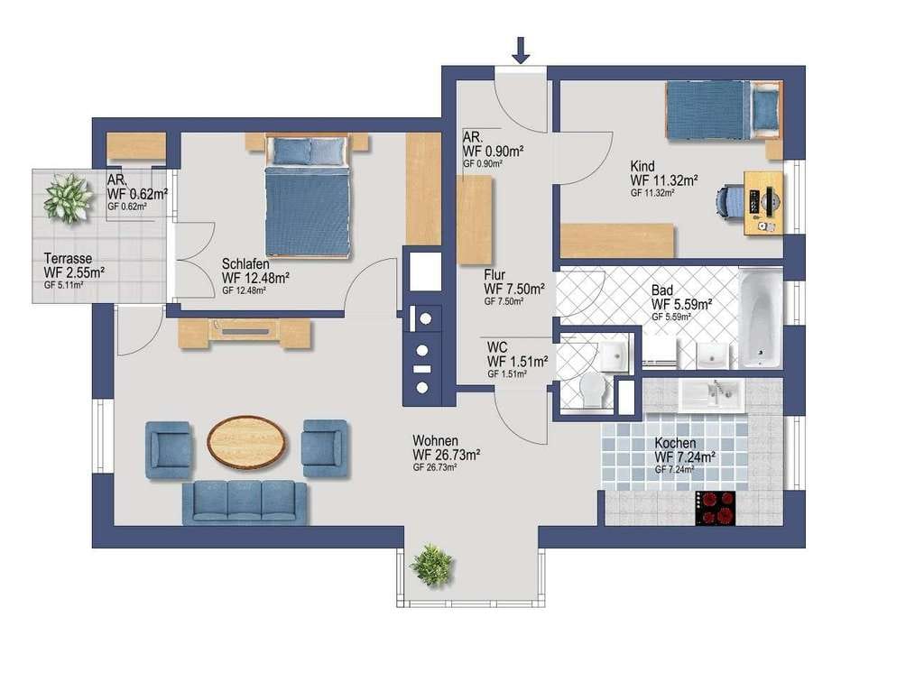 Immobilie in Dasing - Einziehen, ankommen, wohlfühlen – EG-Wohnung mit Garten. - Bild 3