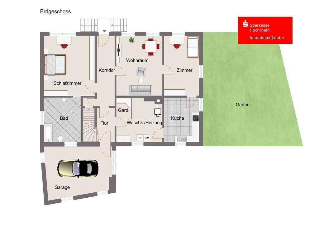 Immobilie in Görwihl - Ein-/Zweifamilienhaus mit Villencharakter und pflegeleichter Außenanlage - Bild 4