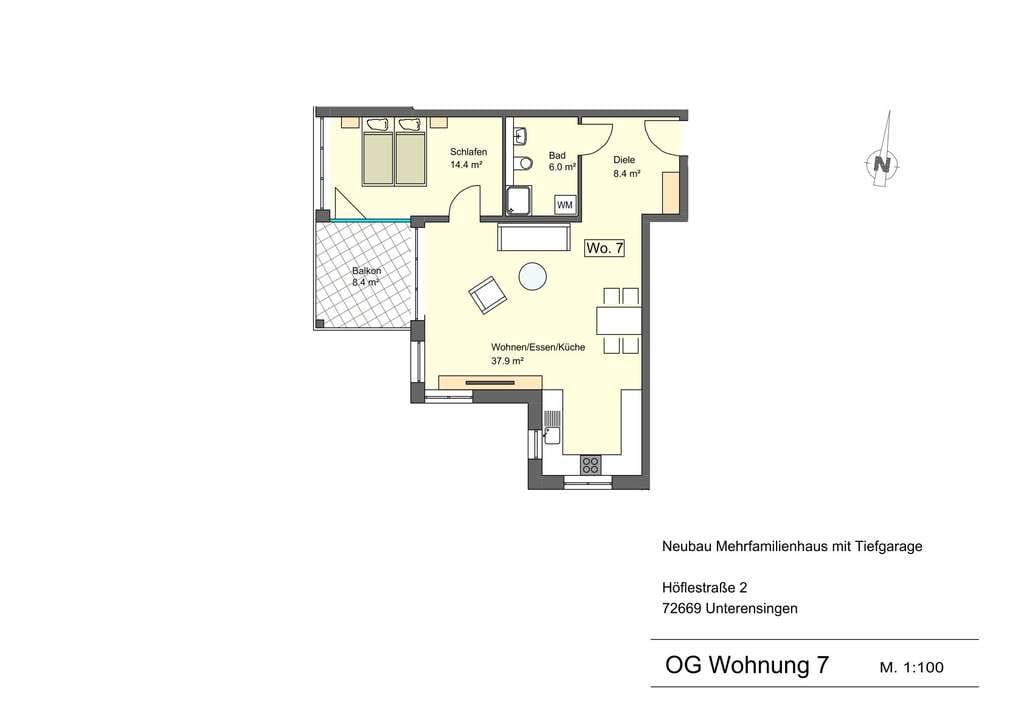 Immobilie in Unterensingen - 2-Zimmer Obergeschoss Neubauwohnung  (Fertigstellung: Q3-2026) - Bild 0