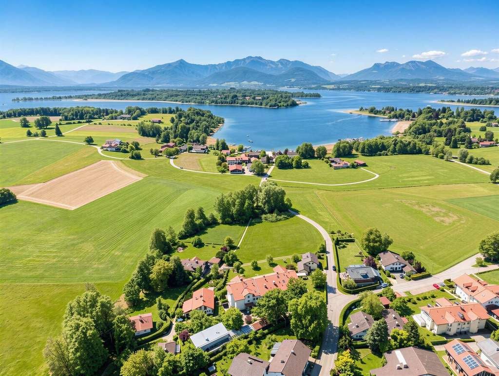Immobilie in Breitbrunn am Chiemsee - Stilvolle Großzügigkeit mit Chiemsee-Blick – verbundene Erdgeschosswohnung in Bestlage - Bild 0