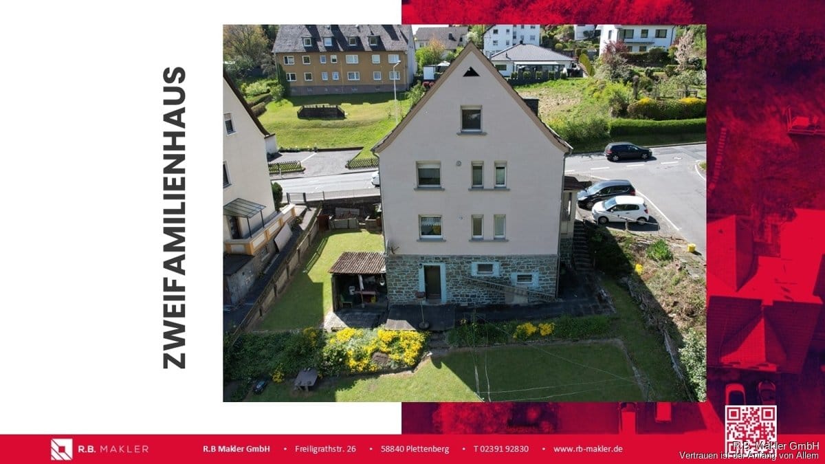 Immobilie in Plettenberg - R.B. Makler: Zweifamilienhaus mit viel Potenzial in Plettenberg-Eiringhausen! - Bild 0