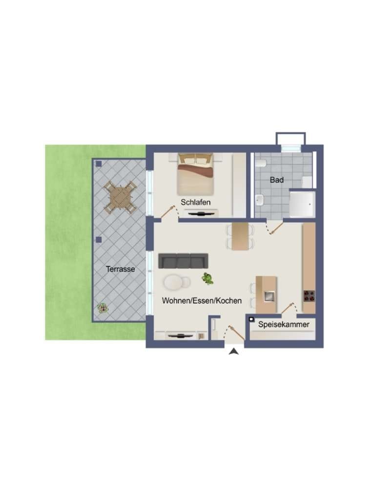 Immobilie in Bürgstadt - Frühlingserwachen und Neubeginn in Ihrer barrierefreien      2-Zimmer-ETW mit eigenem Garten! - Bild 1