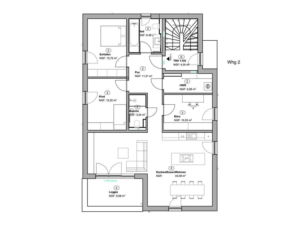 Immobilie in Kaltenengers - 4-Zi-Eigentumswohnung 1.OG mit Loggia inkl. PV-Anlage u. Wärmepumpe in Weißenthurm I Wohnung 2 - Bild 3