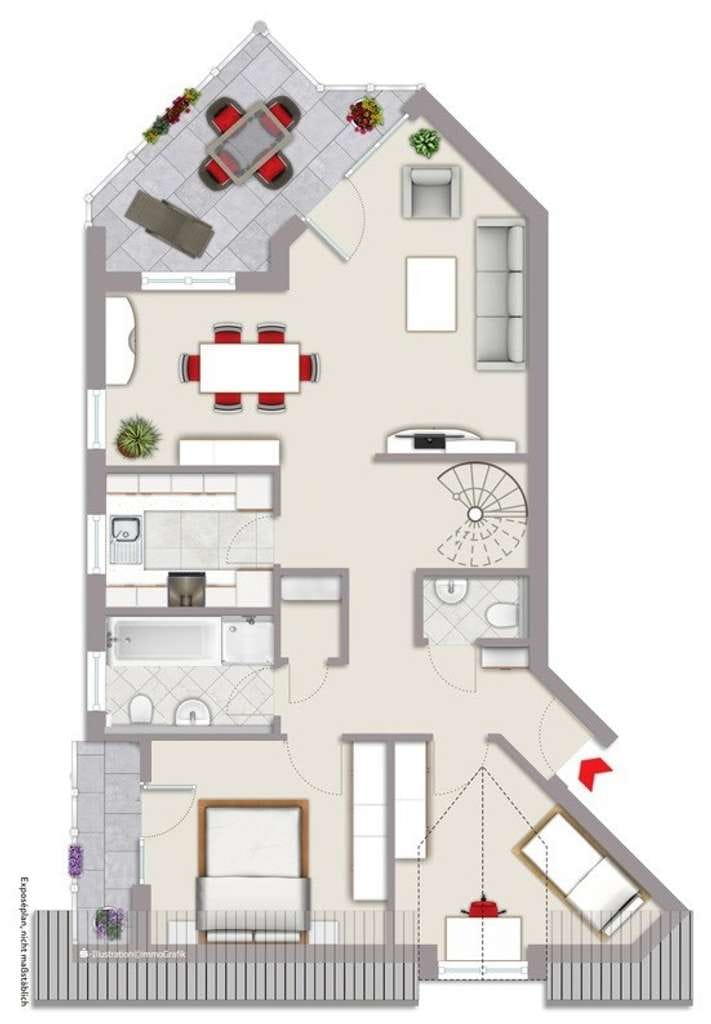 Immobilie in Ingersheim - Gepflegte Maisonette-Wohnung mit sonnigem Balkon - Bild 1