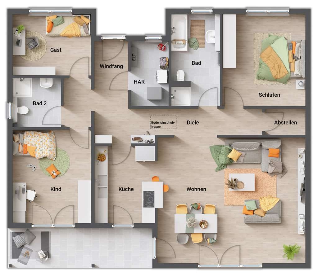 Immobilie in Biebertal - Bungalow 128 - Modern, vielseitig und innovativ inkl. Grundstück - Bild 2