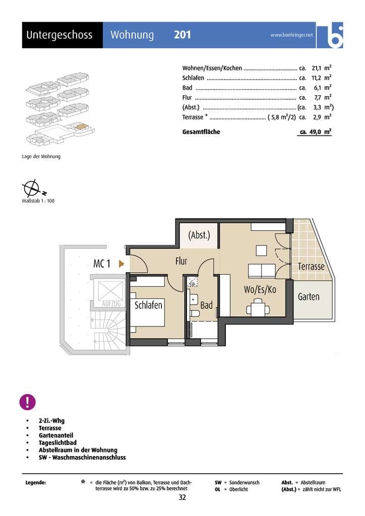 Immobilie in Untereisesheim - Neue, großzügige und moderne 2-Zi.-Wohnung - Bild 1