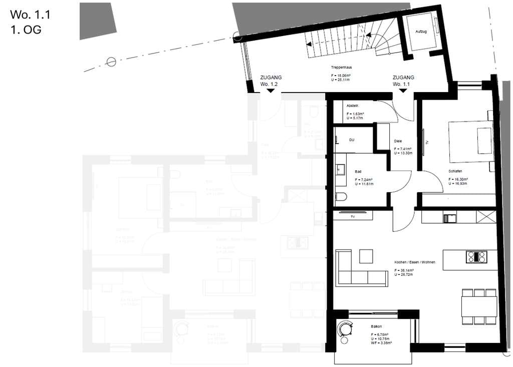 Immobilie in Oberwolfach - Helle 2-Zimmer Dachgeschosswohnung mit Aufzug in Wolfach - Bild 2