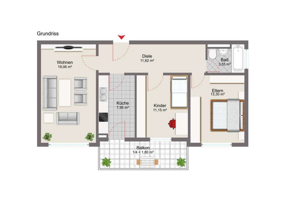 Immobilie in Fürstenfeldbruck - Gepflegte 3 Zimmer Wohnung – vermietet!  - Bild 1
