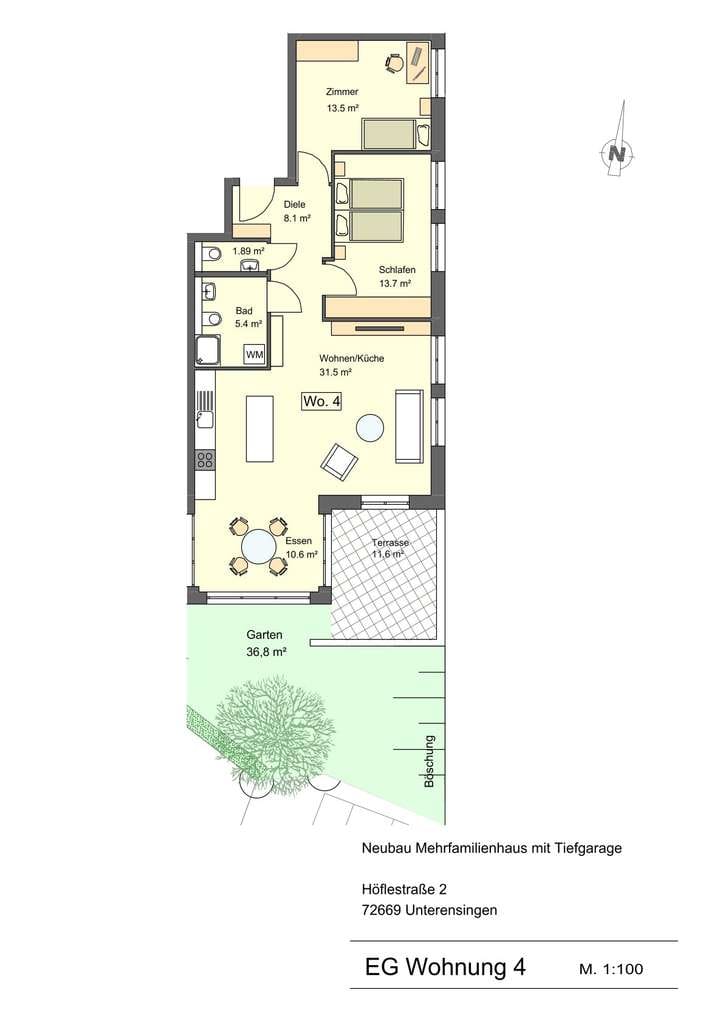 Immobilie in Unterensingen - 3-Zimmer Erdgeschoss Neubauwohnung  (Fertigstellung: Q3-2026) - Bild 0