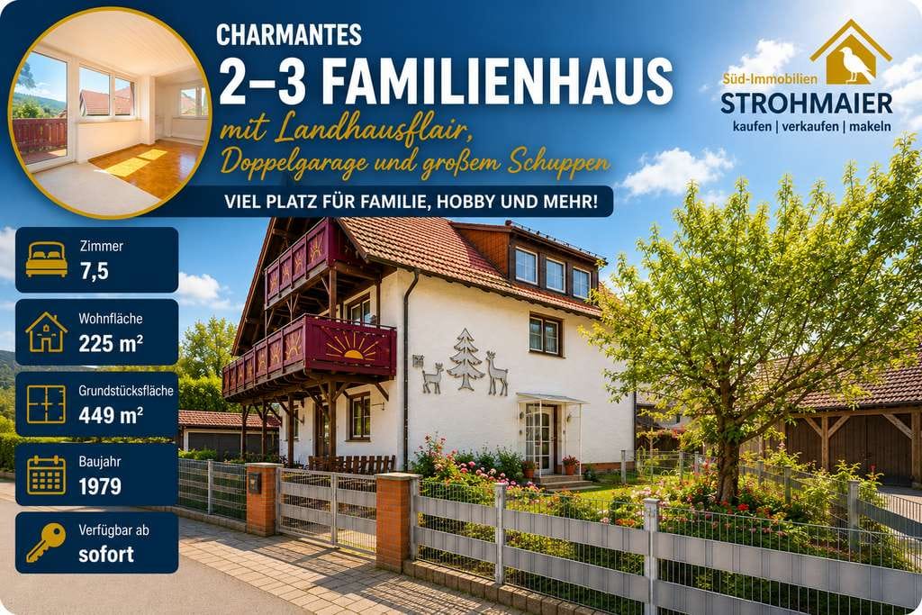 Immobilie in Oberrot - Charmantes 2–3 Familienhaus mit Landhausflair, Doppelgarage und großem Schuppen - Bild 0