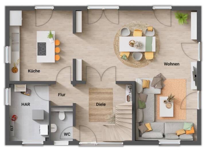 Immobilie in Ebelsbach - EINFAMILIENHAUS ALS LANDHAUS mit familienfreundlichem Grundstück und schon alles dabei. Massiv gebaut. 158 m². Individuelle Planung. - Bild 1