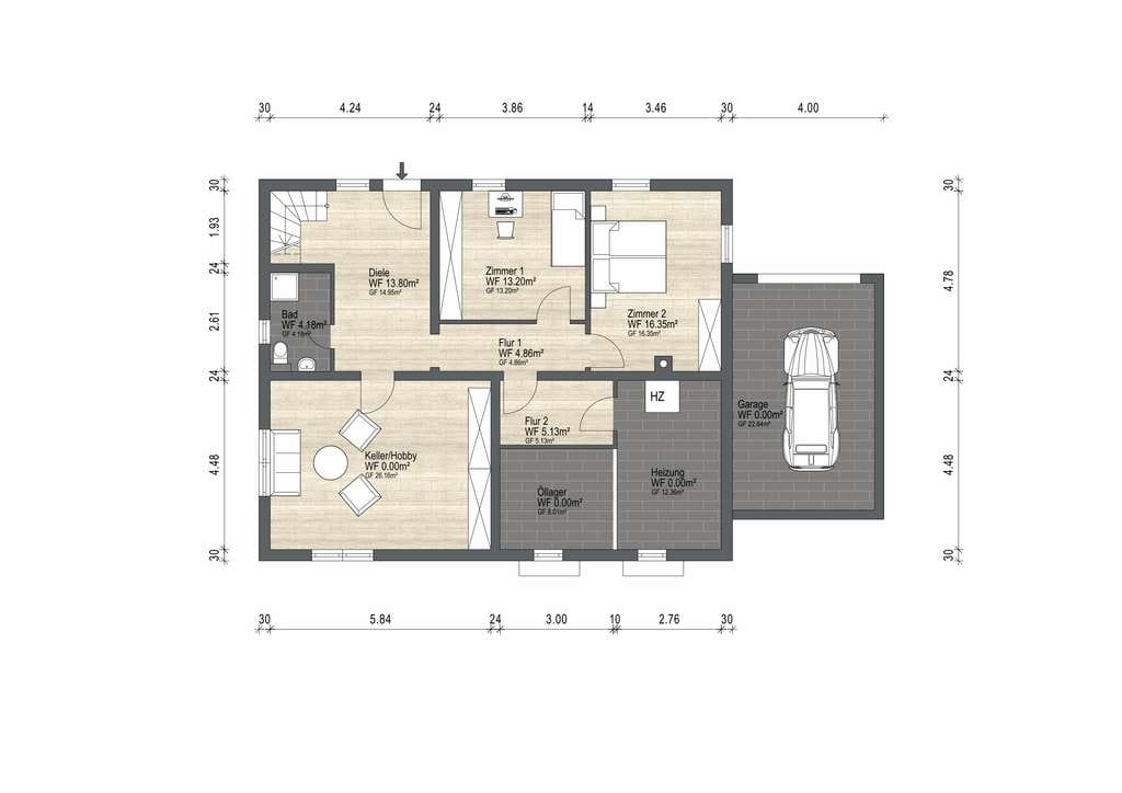 Immobilie in Tuttlingen - F&D | Freistehendes Einfamilienhaus mit Garage und Wintergarten in ruhiger Wohnlage  von Nendingen - Bild 1
