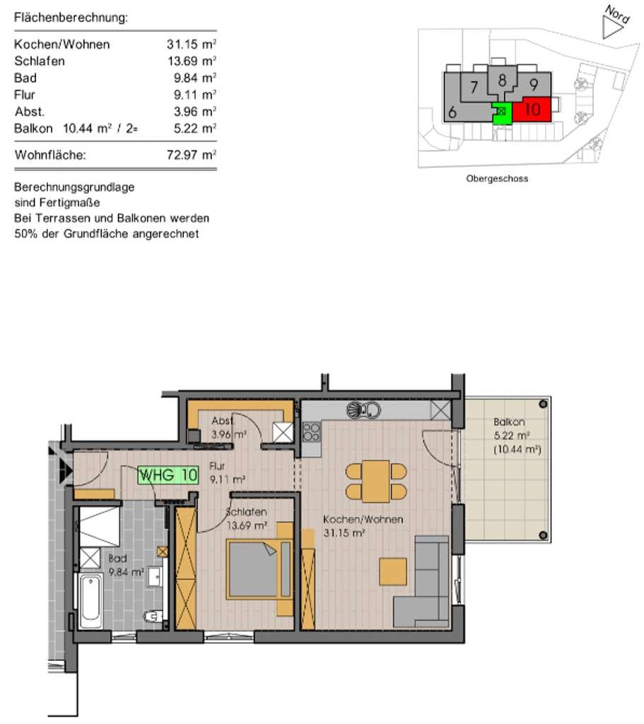 Immobilie in Sontheim - *** 2-Zimmer-Wohnung im 1. OG mit Westbalkon - Neubau Mehrfamilienhaus mit 15 Einheiten *** - Bild 1
