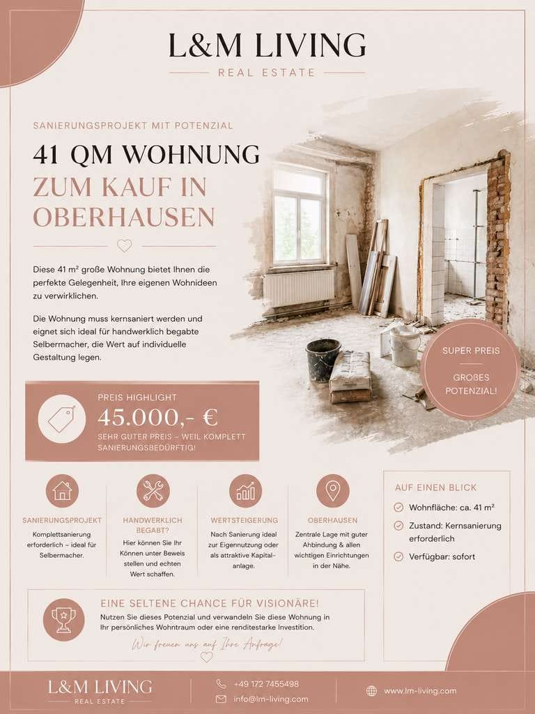 Immobilie in Oberhausen - Sanierungsobjekt mit Potenzial in Oberhausen  - Bild 0