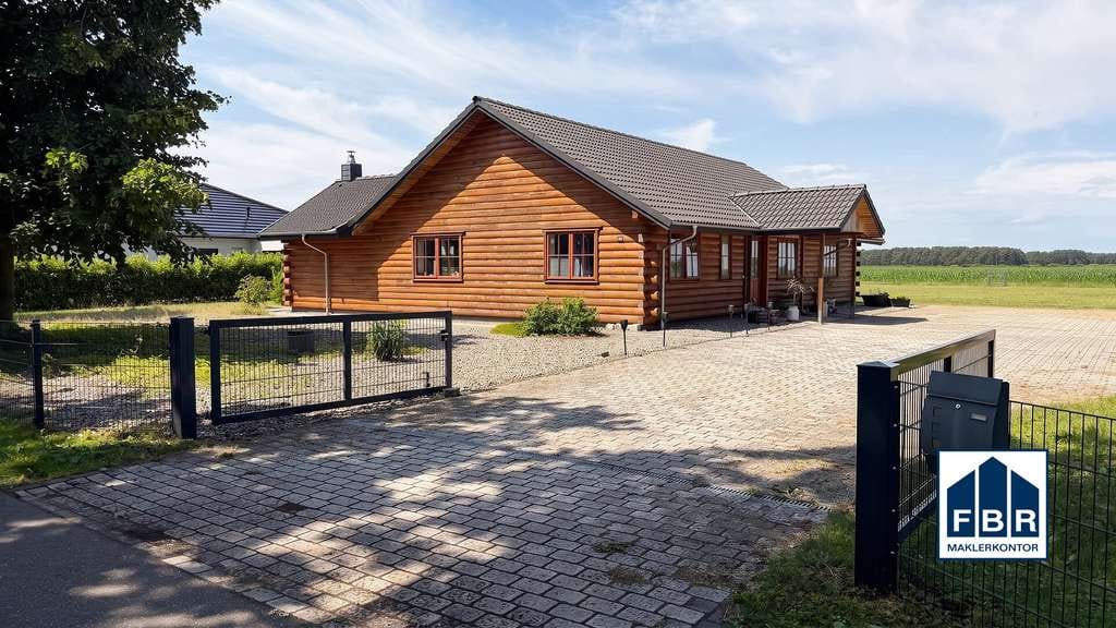 Immobilie in Uelitz - Blockhausarchitektur mit modernem Innenleben auf ca. 2.600 m² großem Grundstück - Bild 3