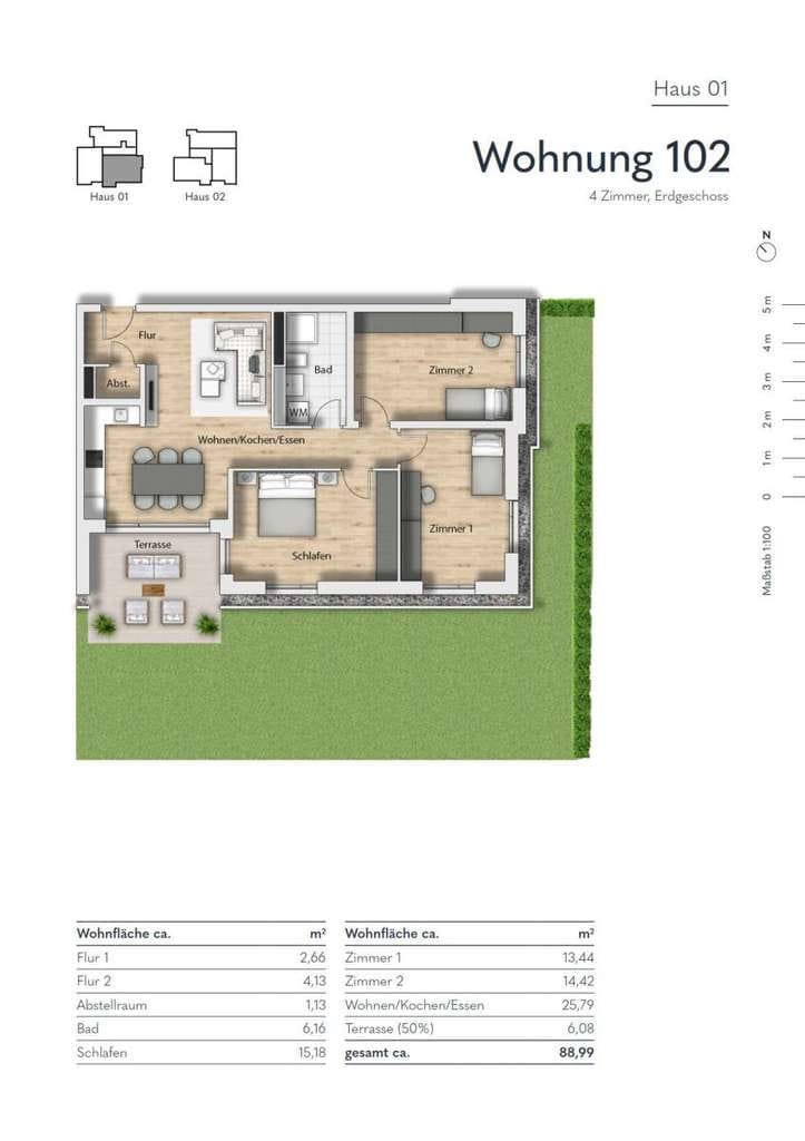 Immobilie in Salach - Für Familien: Attraktive 4-Zimmer-Wohnung mit Terrasse und Garten  - Bild 1
