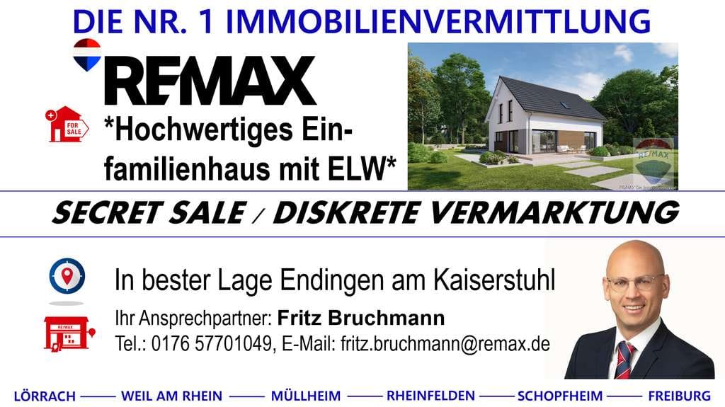 Immobilie in Endingen - *PREMIUM SECRET SALE* Seltene Chance Endingen am Kaiserstuhl bei Freiburg: Hochwertiges EFH mit ELW - Bild 0