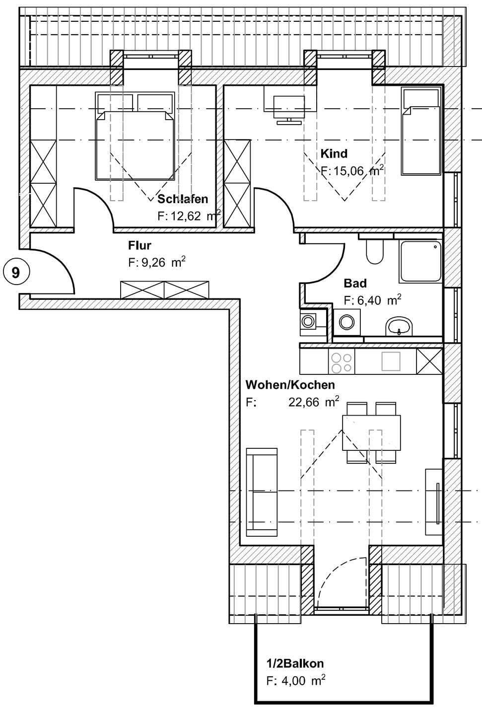 Immobilie in Plößberg - Neubau: Traumhafte 3-Zimmer-Dachgeschosswohnung mit Balkon - Bild 3
