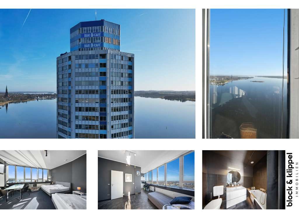 Immobilie in Schleswig - 1,5-Zimmer-Apartment im 27. Stock mit direktem Blick auf den Schleswiger Hafen - Bild 0