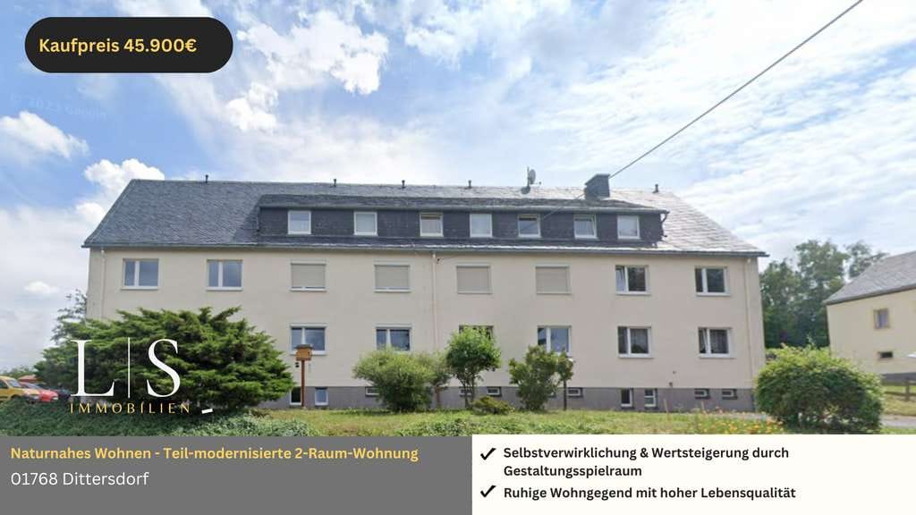Immobilie in Glashütte - Investieren, wo andere Urlaub machen - teil-modernisierte 2-Raum-Wohnung mit Gestaltungspotenzial - Bild 0