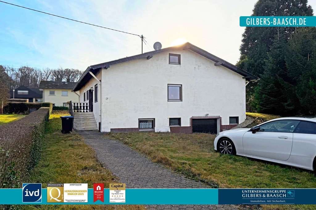 Immobilie in Morbach - Hinzerath: EFH mit Keller und Garage in ruhiger Ortsrandlage und blick auf den alten Bahnhof! - Bild 0