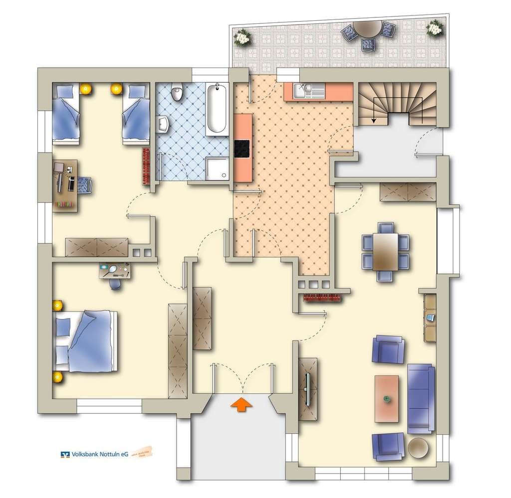 Immobilie in Nottuln - Attraktives Zweifamilienhaus in Nottuln – Viel Platz und ein schöner Garten - Bild 1