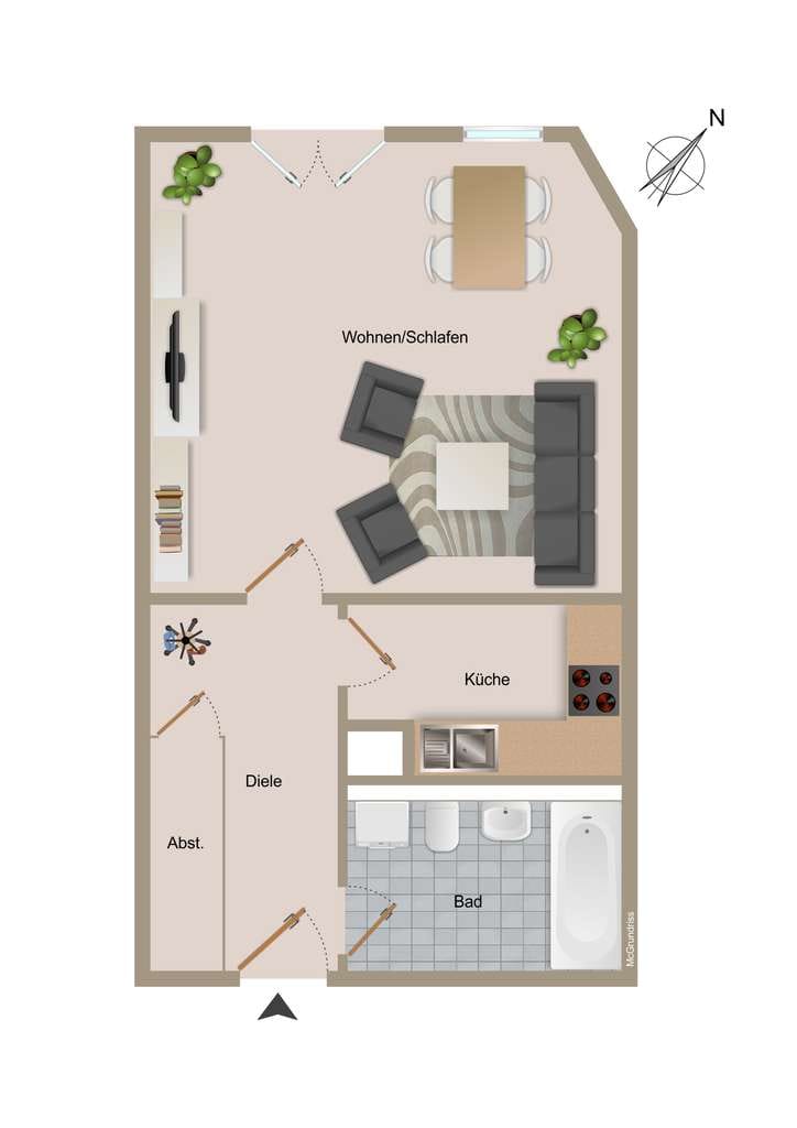 Immobilie in Leipzig - Sofort bezugsfrei: 1-Zimmer-Wohnung mit Tiefgaragenstellplatz in Leipzig - Bild 0