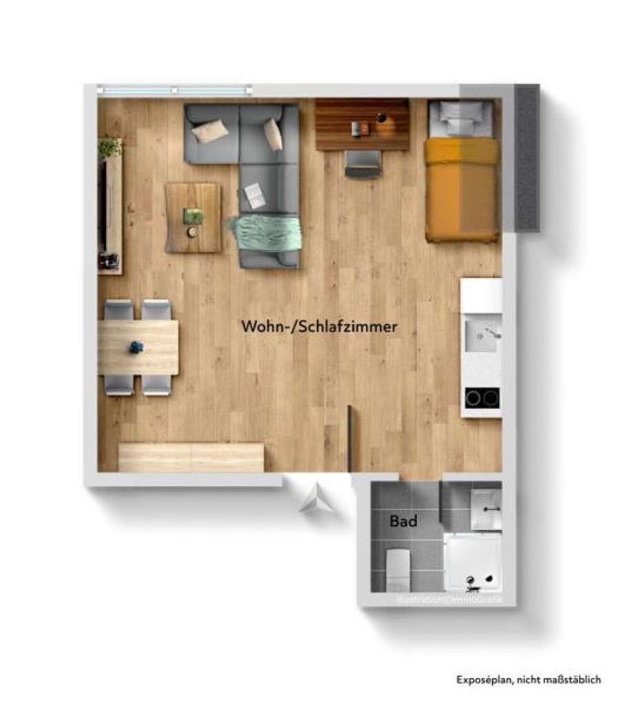 Immobilie in Wendlingen am Neckar - Interessantes Angebot! Lichtdurchflutetes 1 Zimmer-Apartment in Wendlingen! - Bild 1