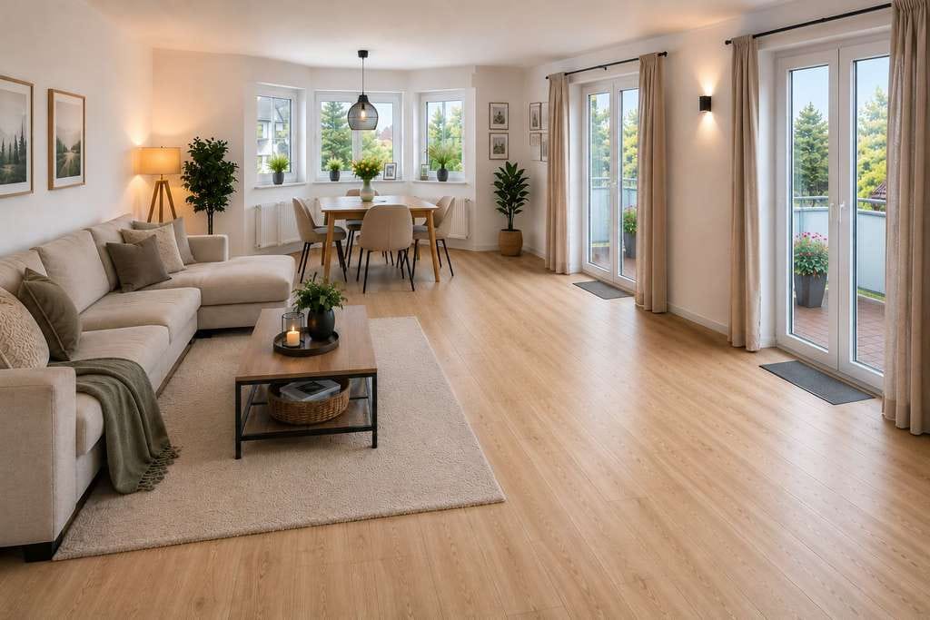 Immobilie in Raubling - Lichtdurchflutete 3-Zimmer-Wohnung mit Balkon und Blick ins Grüne - Bild 0
