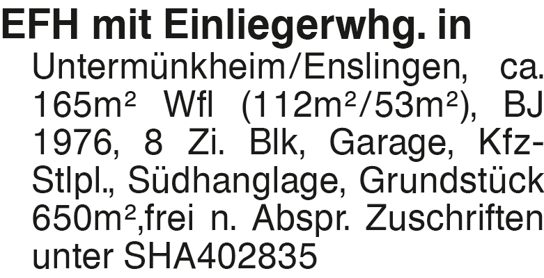 Immobilie in Untermünkheim - EFH mit Einliegerwohnung - Bild 1