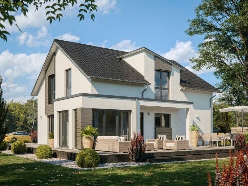 Immobilie in Mickhausen - Alleinstehendes luxuriöses EFH Life158,, bezugsfertig wie abgebildet, zzgl. NK, mit familiengerechter Raumaufteilung und Wintergarten - Bild 0