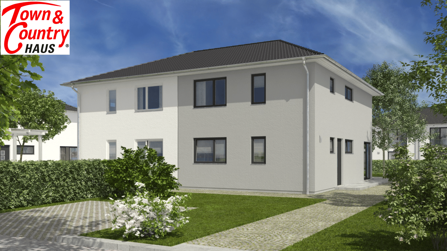 Immobilie in Strullendorf - Modernes Town & Country Doppelhaus Aura 136 – zwei Wohneinheiten auf großzügigem Grundstück in STRULLENDORF bei Bamberg - Bild 1