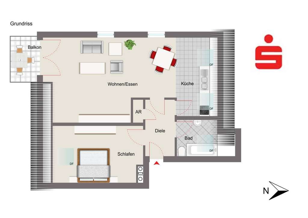 Immobilie in Siegenburg - top gepflegte Dachgeschoßwohnung mit Carport in Siegenburg - Bild 0