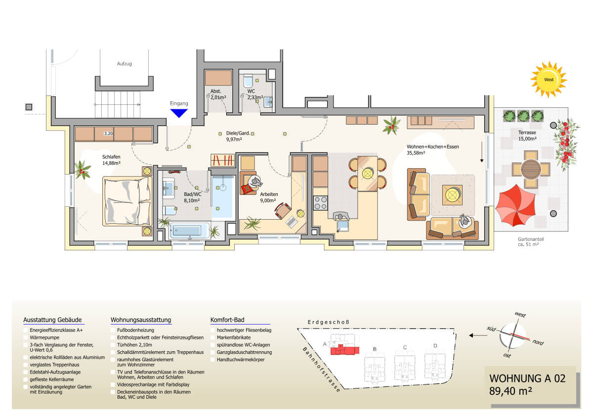 Immobilie in Erpolzheim - 3-ZIMMER-WOHNUNG MIT TERRASSE UND GARTEN IM GRÜNEN - Bild 2