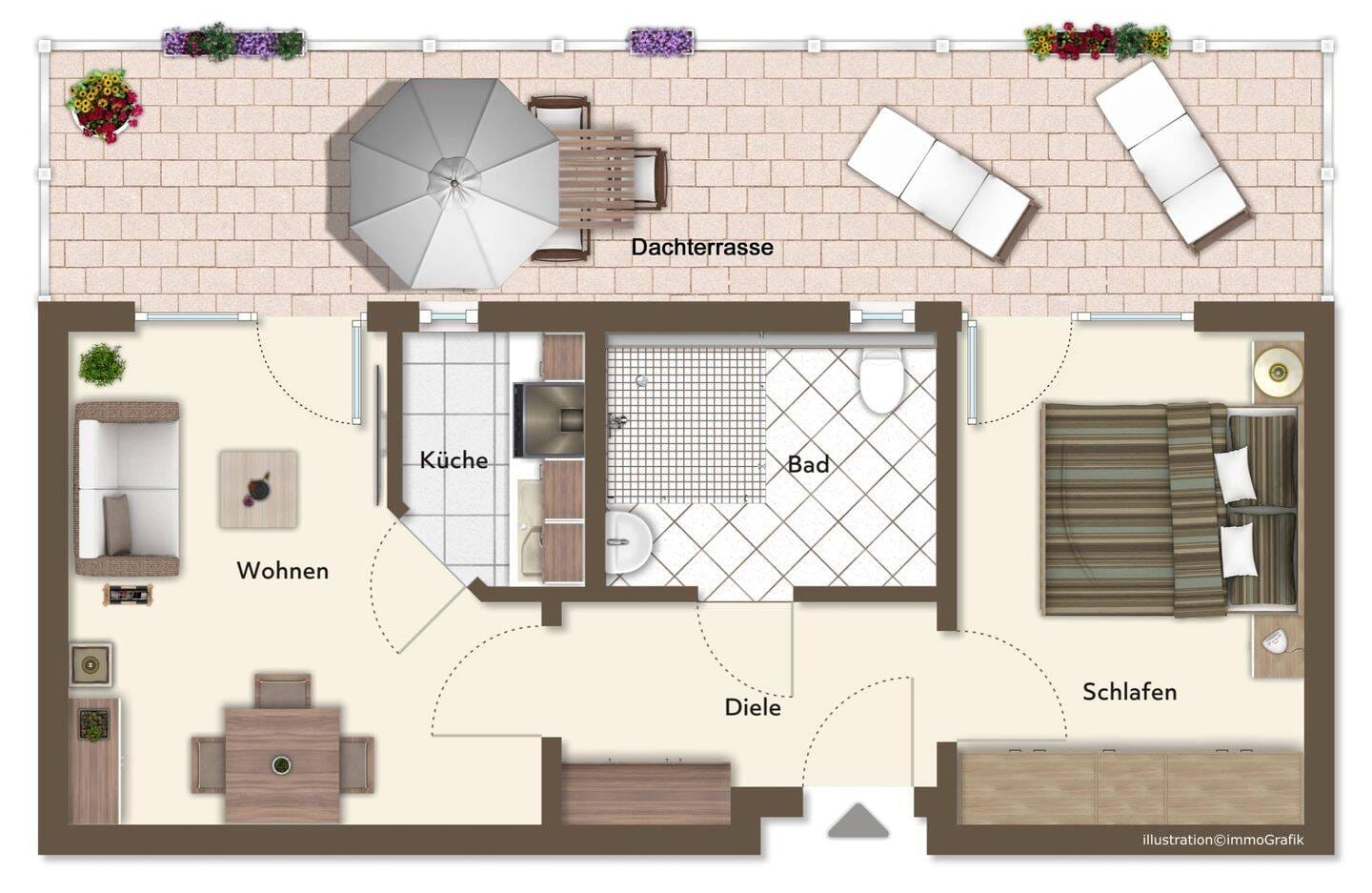 Immobilie in Metten - Kapitalanlage! Schöne Penthouse-Wohnung mit großer Dachterrasse in Metten - Bild 0