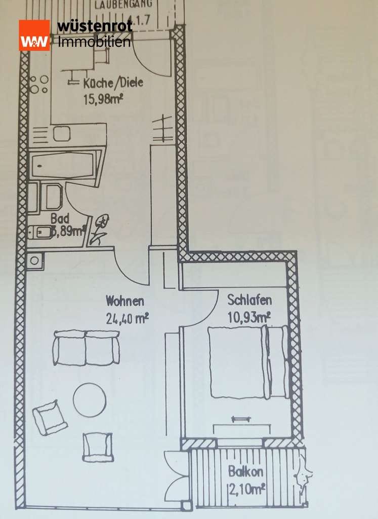 Immobilie in Bad Tölz - Sonnige 2 Zimmerwohnung mit Balkon in Bad Tölz , zur Stadtmitte nur ca. 8 Gehminuten. Ca.57 m². TG - Bild 4
