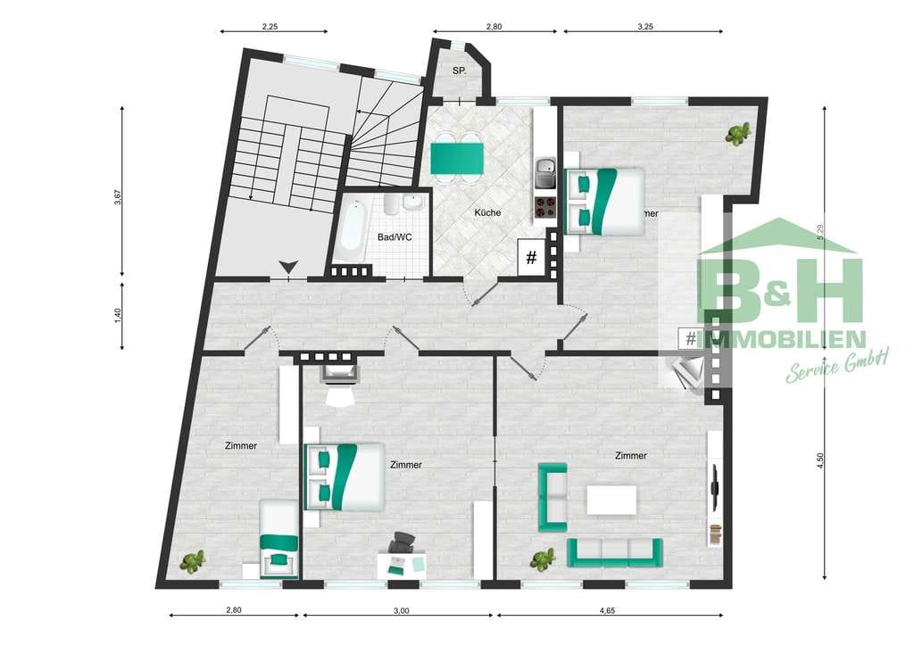 Immobilie in Bitterfeld-Wolfen - Mehrfamilienhaus in Bitterfeld – mit 3 Einheiten und schmaler Zufahrt + DG-Reserve 252 qm WFL - Bild 3