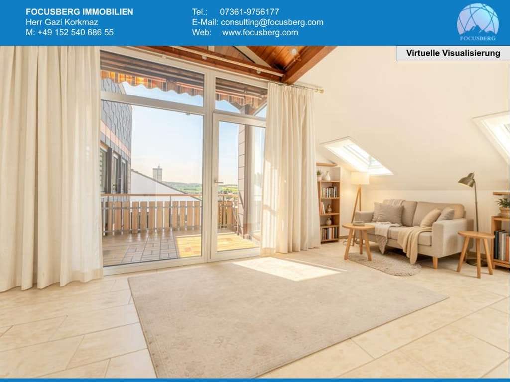 Immobilie in Eberdingen - STILVOLLE DACHGESCHOSSWOHNUNG MIT EMPOREN UND ZWEI BALKONEN - WEITBLICK INS TAL VON EBERDINGEN - Bild 4