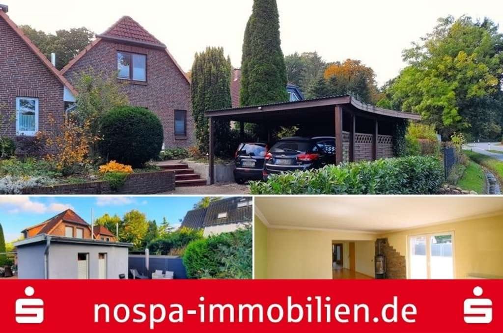 Immobilie in Geltorf - Doppelhaushälfte mit Anbau von ca. 2012,  Doppelcarport und 
3 Terrassen nah am Haddebyer Noor - Bild 0