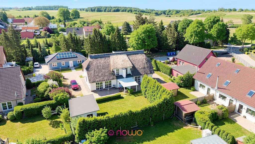 Immobilie in Garz - Meer, Sonne, mehr Rendite: Reetdach-Doppelhaus, Sonneninsel Usedom 2x81 m² + Ausbaupotenzial im Dach - Bild 1