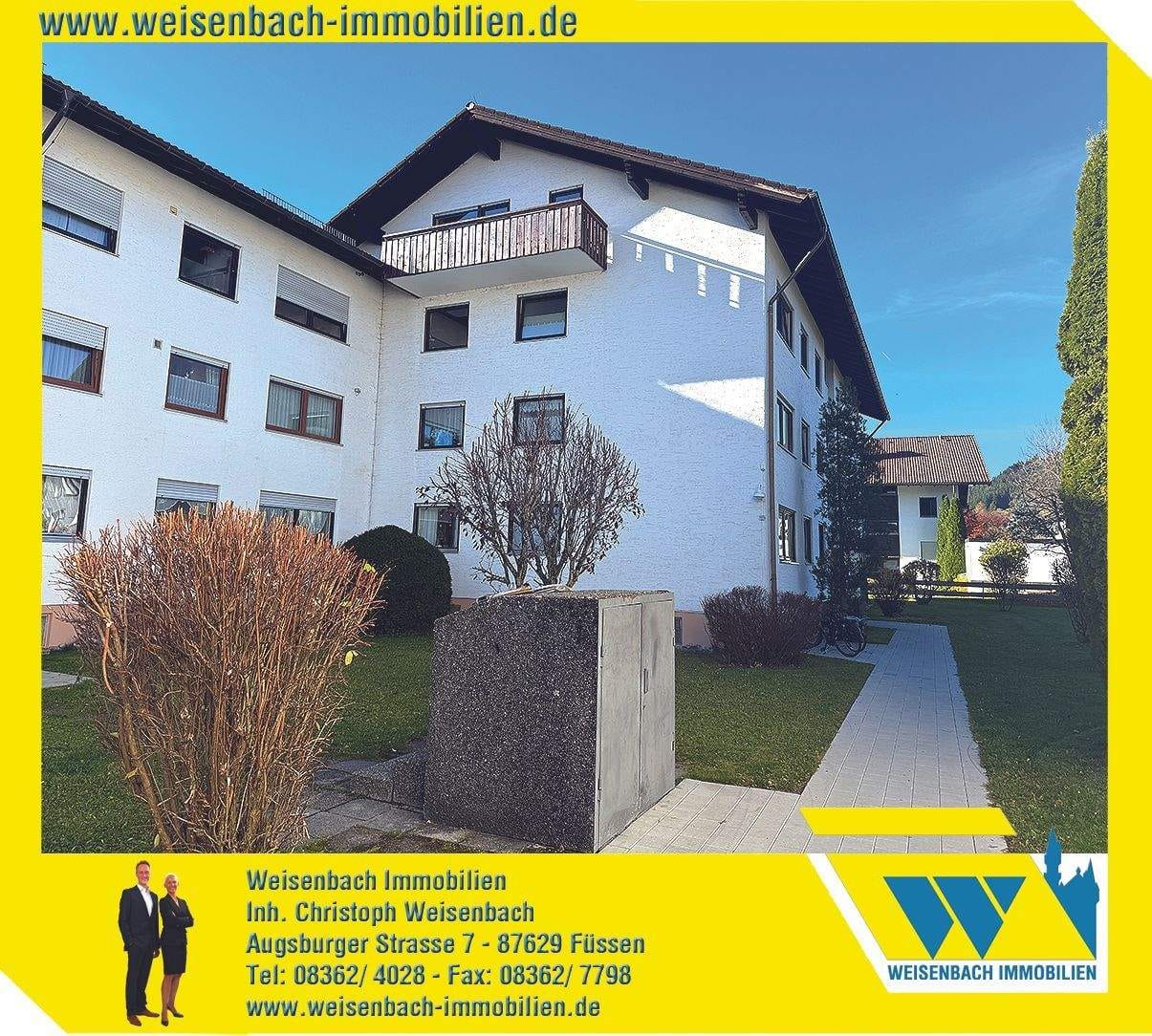 Immobilie in Pfronten - Sonnig gelegene 4-Zimmer-Wohnung in guter Wohnlage mit schönem Bergblick - Bild 0