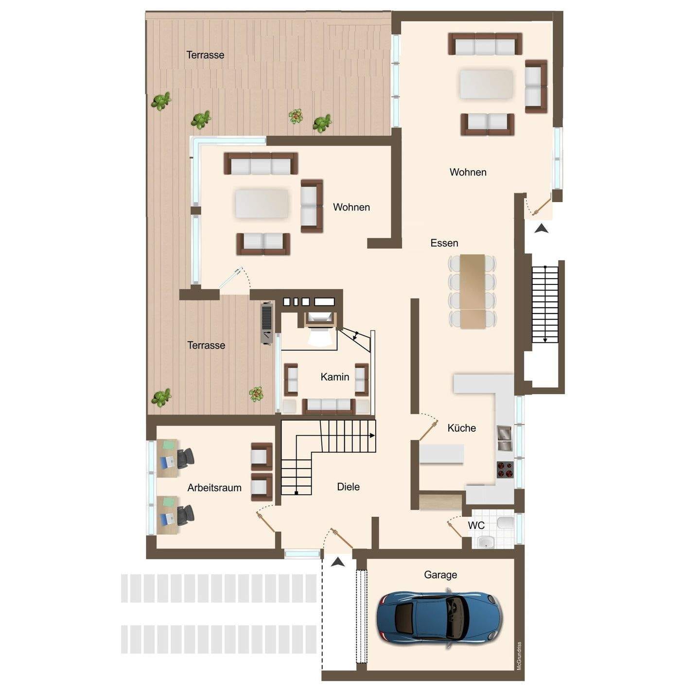 Immobilie in Wildeshausen - Schulviertel: EFH über 4 Ebenen auf knapp 206 m² Wohnfläche, ausgeb. DB mit Garage - Bild 4