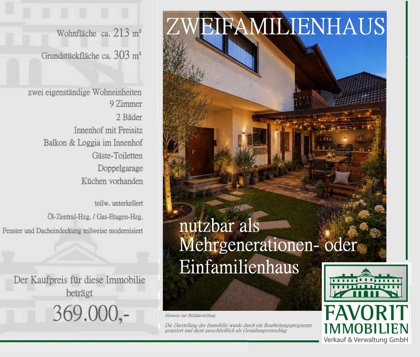 Immobilie in Kuppenheim - Zweifamilien- und Mehrgenerationenhaus / Ausbaupotential  - Bild 0