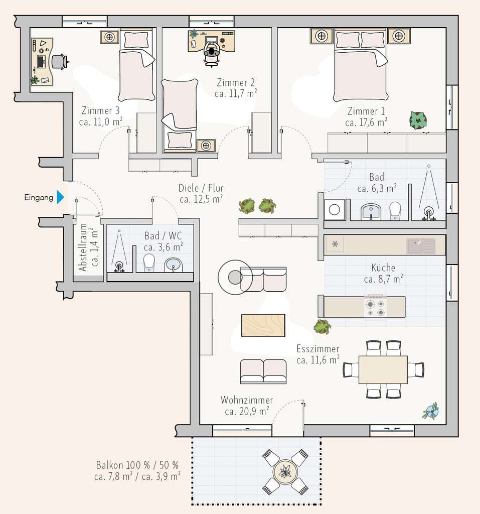 Immobilie in Freinsheim - Moderne 4-Zimmer-Wohnung im 1. OG (Neubau) - Bild 1
