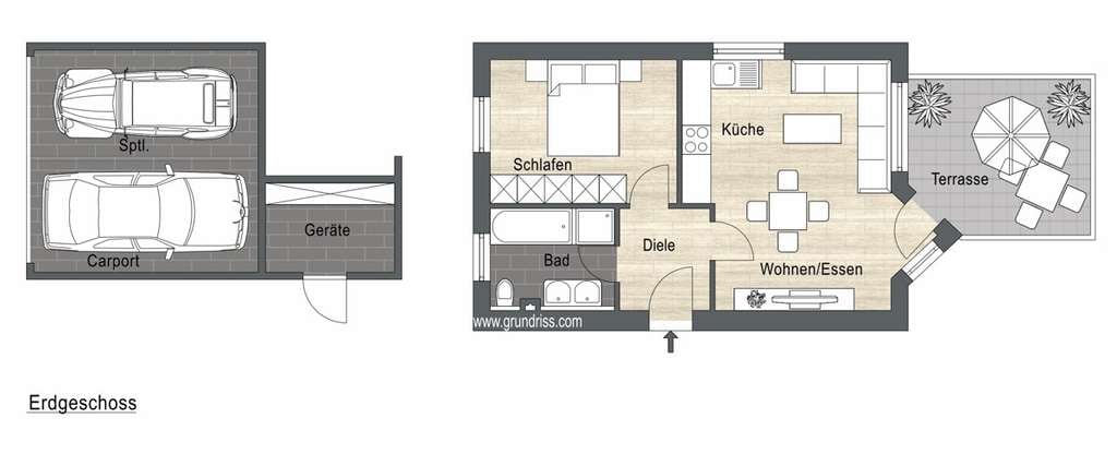 Immobilie in Bad Friedrichshall - VERMIETETE 2-ZIMMERWOHNUNG IM ERDGESCHOSS - Bild 1