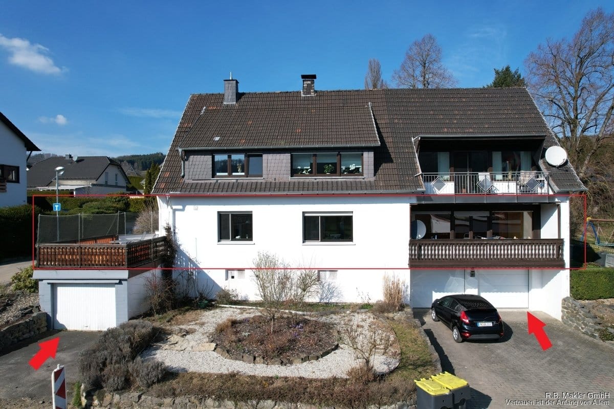 Immobilie in Herscheid - R.B. Makler: Großzügige Eigentumswohnung im Erdgeschoss mit Terrasse und zwei Garagen! - Bild 1